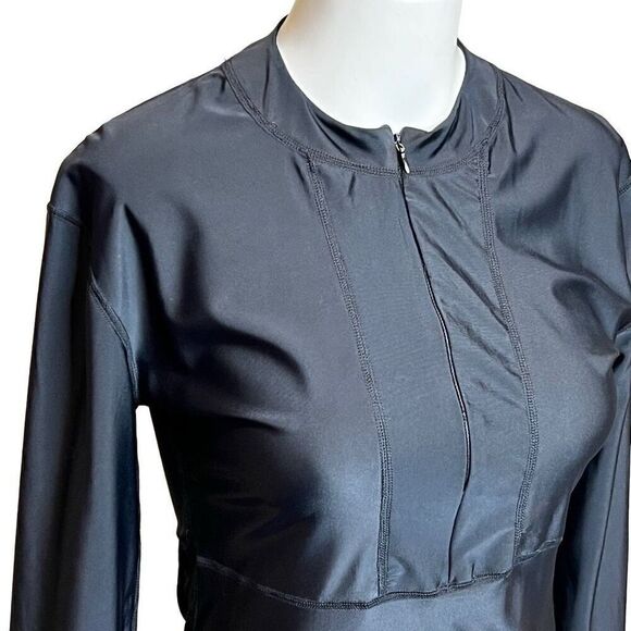 Micosuza NWT black long sleeve UV sun protection rash guard top size M - Picture 6 of 15